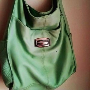 Makowsky Light Green Hobo Style Handbag Purse